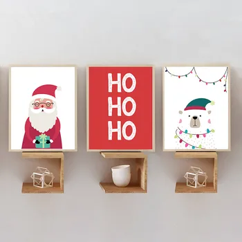 Crăciun Fericit Roșu Moș Crăciun Și Albă De Zăpadă Panza Pictura Postere Si Printuri De Arta De Perete Imagini Pentru Living Decorul Camerei
