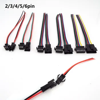 2P 3P 4P 5P 6P SM JST sex Masculin la Feminin conector de alimentare cablu de sârmă Pentru 3528 5050 RGB RGBW LED Driver Benzi Adaptor Rapid O1