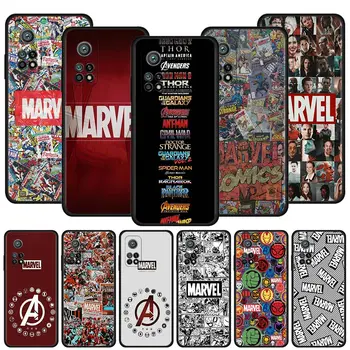 Marvel Avenger Logo-ul super-Erou de benzi Desenate Caz Silicon Pentru Xiaomi Mi 12 10 10T Pro 5G 12X 11 Nota 10 10T 8 A2 Lite 5G 9 SE 9T CC9E