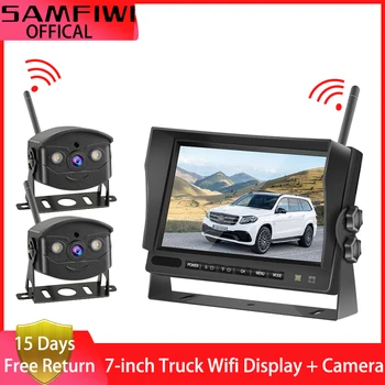 7 Inch Monitor Auto Wireless Camion de Rezervă retrovizoare HD si Wifi Reverse Camera de Rezervă pentru Mașina RV Autobuz TV cu Ecran