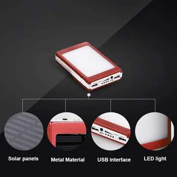 Dual USB Solar Mobile Power Bank Cuiburi Portabil Încărcător de Baterie Cutie de Camping Lumina SGA998