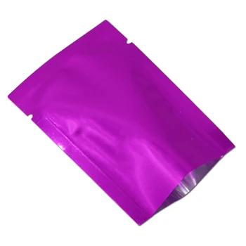 100buc Suprafață Netedă Violet Top Deschis Mylar Folie de Ambalare Sac de Folie de Aluminiu de Etanșare cu Vid Ambalaj Sac de Nuci Gustare Sac de Depozitare