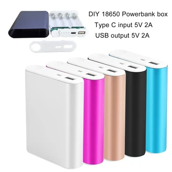 USB-C de Intrare DIY Power Bank Shell cu iesire USB 5V 2A 4x 18650 Caz de Încărcare a Bateriei Cutie de Depozitare Fara Baterie