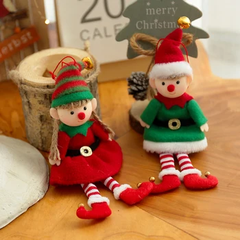 Decor de crăciun de Pluș Picior Elf Papusa Ornamente Băieți și Fete Elf Păpuși Jucărie de Anul Nou Acasă Ornamente de Pom de Crăciun Decorare