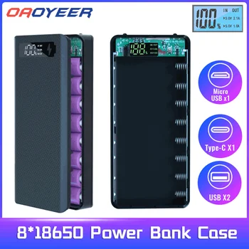 DIY 8*18650 de Putere Banca Caz Extern 5V 2A Încărcare a Bateriei Cutie de Depozitare Shell Micro USB de Tip C Pentru Încărcarea Telefoanelor Mobile Portabile