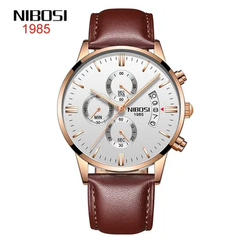 NIBOSI Mens Ceasuri de Top de Brand de Lux din Piele pentru Bărbați Fashion Quartz Cronograf Sport Impermeabil Ceasuri Relogio Masculino