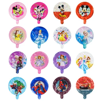 5pcs 10inch Rotund Disney Mickey Minnie Congelate Folie Auto Balon Petrecere de Ziua Decor Globo Copil de Dus pentru Copii Balon de Jucărie Set