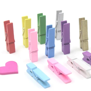 Multicolor Clipuri din Lemn Mini Foto Clipuri Clothespin DIY Acasă Ziua de naștere Petrecere de Nunta de Decorare Clipuri din Lemn Cuie Jucărie pentru Copii Clip