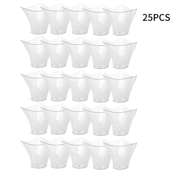 100ML 25Pcs de Plastic de Unică folosință Desert Cupe Ziua Transparent Petrecere Înghețată Acasă de Crăciun Furnizate