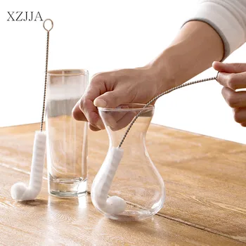 XZJJA 2 buc Flexibil din Oțel Inoxidabil Mâner Lung Blana Moale Cupa Perie Cupa din Sticla Sticla de Lapte Ceainic Bucătărie Acasă Livrările de Curățare