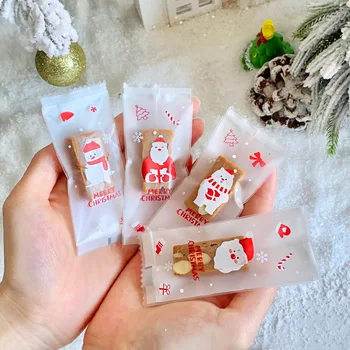 100 BUC Bomboane de Crăciun Pungă de Plastic DIY Biscuit Dulce Cookie Pachet Cadou Mos Craciun Petrecere de Vacanță en-Gros de Pastă de Desert Roșii