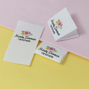 Personalizate de cusut etichete, etichete de Marcă, Flori de Bumbac, panglica etichete, etichete Handmade (FR079)