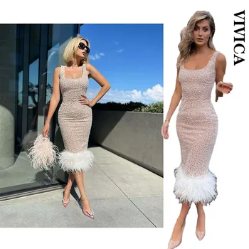 Moda Pearl Vesta Fusta Pană În 2022 Vara Despicare Sequin Pachet Șold Sexy Rochie de Petrecere Doamnelor Rochie pentru Femei
