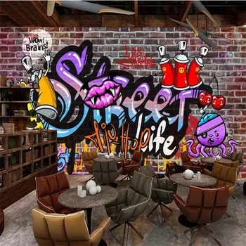 Tapet personalizat 3d foto picturi graffiti stradă tendință zid de cărămidă spartă tapet bar, ktv diba Hotel tv de perete de fundal 3d обои