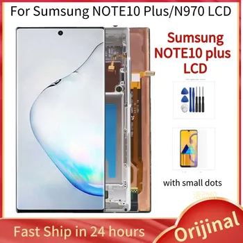 Original AMOLED LCD Pentru SAMSUNG Galaxy Nota 10 Plus N975F/DS Display Cu Rama Touch Screen, Digitizer Inlocuire +pachet Service Pack