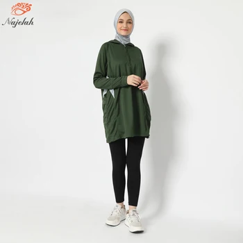 Musulman Sport Purta Seturi Pentru Femei Sport Hijabul Islamic Modest Imbracaminte Casual Femei De Moda Topuri Haine Cu Maneci Lungi De Sus Pantaloni