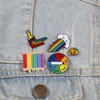 LGBT Insigne Curcubeu Curcubeu Nor Artist Email Ace Creion Joc Inima de placă Turnantă Broșe Sac de Haine de Rever Pin Metalic Design Gay