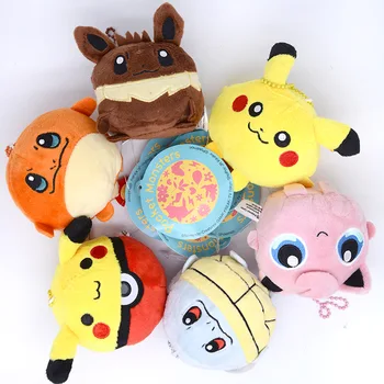 6pcs/Set 10 cm Buzunar Animale Pikachu Squirtle Bulbasaur Umplute Papusa Pandantive Pokemon Jucarii de Plus, Cadouri Pentru Copil