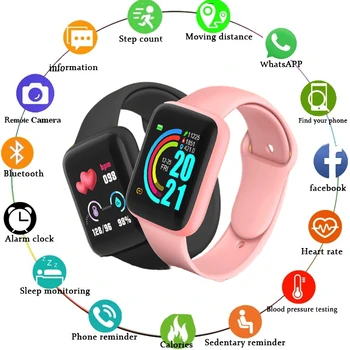 2022 Ceas Inteligent Copii Bluetooth Fitness Tracker Macaron Smartwatch pentru Barbati Femei Tensiunii Arteriale Brățară Inteligentă pentru Android IOS