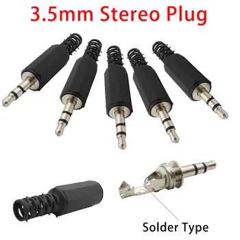 2/5/10 DIY Audio 3.5 mm Jack Plug Lipit Tip Stereo de 3,5 mm 3Pole Inlocuire Reparare Căști Plug de sex Masculin Cablu de Extensie Conectorul