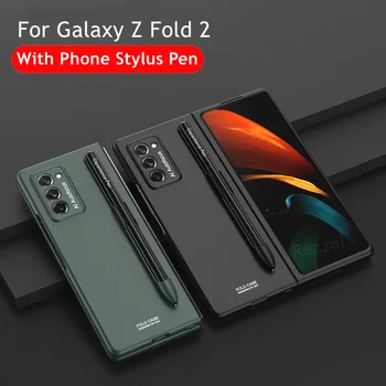 Pen Slot Titular de Caz pentru Samsung Galaxy Z Fold 2 3 5G Telefon Acoperă Cu Telefonul Mobil Stylus Pen Ultra Subțire Caz Greu de Plastic