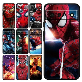 Spiderman Marvel rezistent la Șocuri Acoperire pentru Google Pixel 7 6 Pro 6a 5 5a 4 4a XL 5G Negru Moale Caz Telefon TPU Coajă Capa Coque Fundas