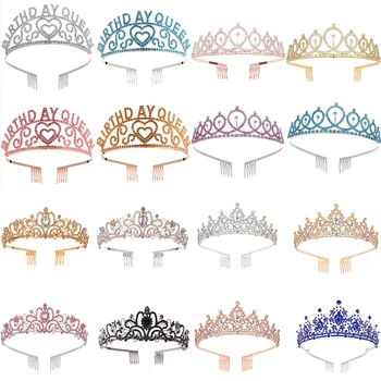 Moda A Crescut De Aur De Argint De Culoare Coroane Tiara Cu Piepteni De Cristal Colorate Diademele Regina Printesa De Nunta Accesorii De Par De Ziua