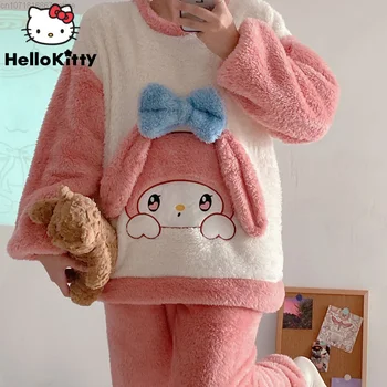Sanrio Kuromi Cinnamoroll Y2k Pluș Gros Pijama Dulce Drăguț Animale Desene Animate Haine Pentru Femei Cald Haine La Modă În Timpul Iernii