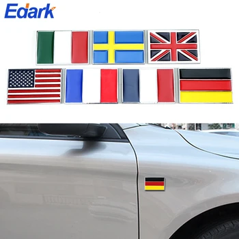 1 PC 3D Metal marea BRITANIE/SUA/Germania/Franta/Italia/Suedia/Drapelul UE Mașină Lateral Aripa Spate, Portbagaj Emblema, Insigna Decalcomanii Autocolant
