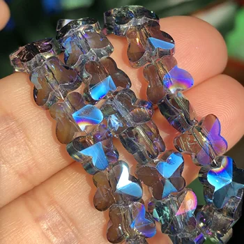 8x7mm Formă de Fluture Fațete de Lux Albastru Multicolor Austra Sticla Cristal Liber Margele Meserii pentru a Face Bijuterii DIY Accesorii