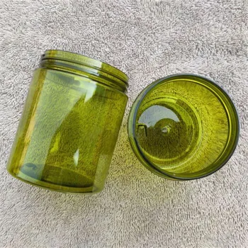 200/250ml Goale de Plastic Verde Clar Borcane Cosmetice Machiaj Recipient Borcan de Crema de Fata Vas Rotund de Depozitare borcane cu negru/alb capac