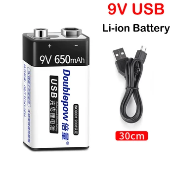 Noi 9V baterie Reîncărcabilă Baterie 650mAh 6F22 Micro USB 9V Li-ion, Baterii cu Litiu pentru Multimetru Microfon cu Control de la Distanță Jucărie KTV