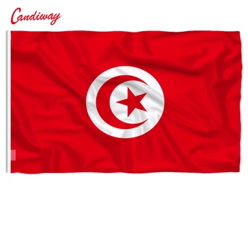90x150cm Tunisia Tunisia Steagul Acasă Decorative Steaguri Bannere 3x5 Metri Drapelul Național Poliester Agățat în aer liber care Arborează Pavilionul NN096