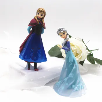 14cm Disney Frozen Elsa Regina Anna Printesa Cifre Decoratiuni Tort de Desene animate PVC Modelul de Acțiune Jucarii Papusa Cadouri