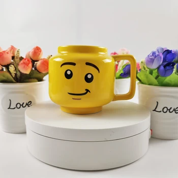 NOI Cani Ceramice Cana de Lapte Cani de Cafea Cesti Pentru Copii Zâmbitoare Galben Expresie de Desene animate Drăguț Drinkware 250mL