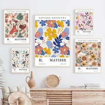 Matisse Culoare Frunză De Flori Abstracte Retro Nordic Postere Si Printuri De Arta De Perete Panza Pictura Pe Perete Imagini Pentru Living Decorul Camerei