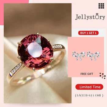 Jellystory vintage argint 925 inele bijuterii cu forma ovala rubin smarald piatră prețioasă inele reglabile pentru femei nunta logodna