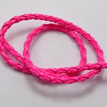 32.8 Picioare Neon Roz BOLO Împletite Leatheroid Șir de Bijuterii Cablul de 3mm