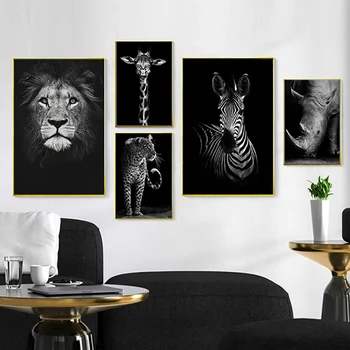 Negru și alb Decor Panza de Artă Peisaj Imagine animal Arta de Perete Decor Acasă și Postere de Imprimare pentru Camera de zi Design
